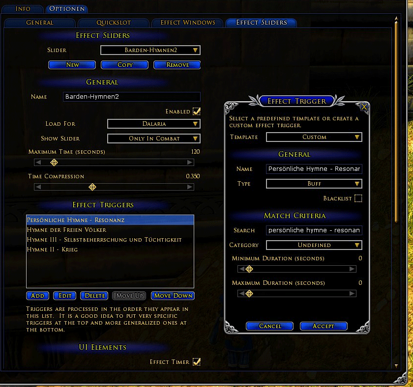 Effect Sliders