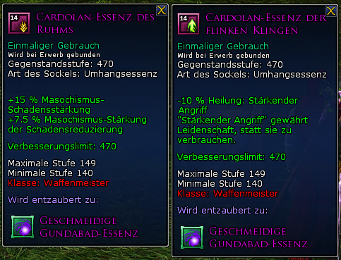 Waffenmeister-Essenzen Umhang