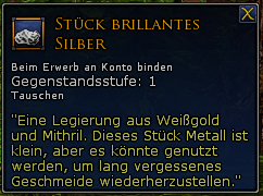 Stück brilliantes Silber