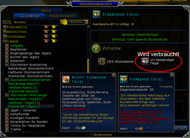 Gelehrte Werkzeug Stufe 3